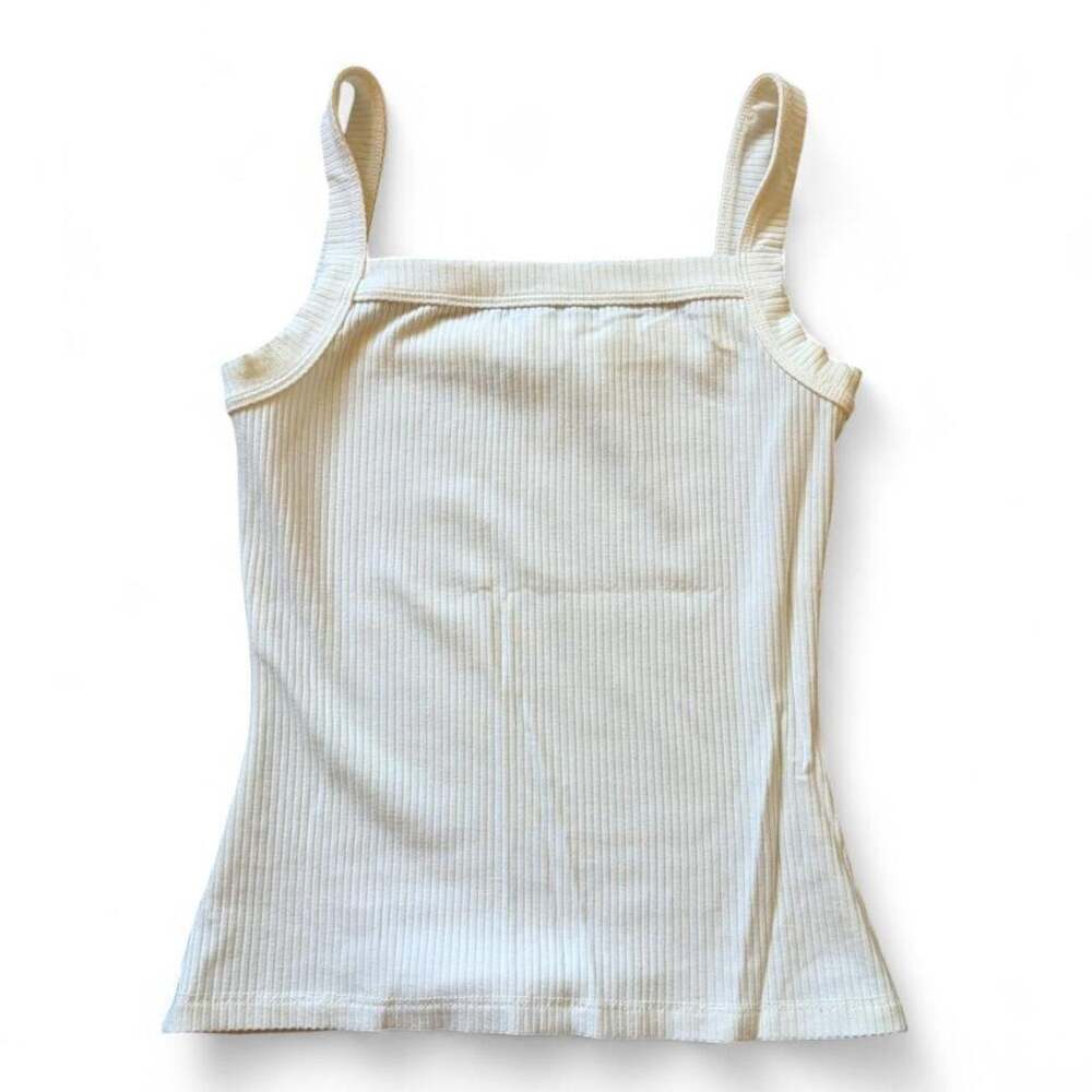 Reformation cream ribbed tank top